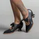Escarpins à essence Mary rétro pour femmes chaussures derby à lacets vintage talon bas design de