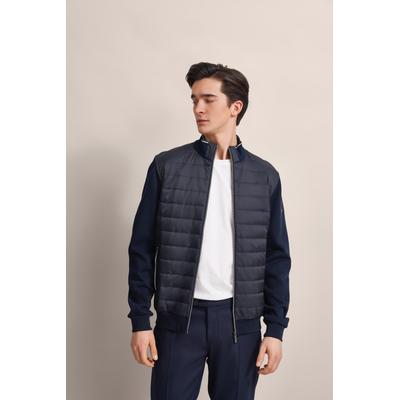 Sweatjacke BUGATTI, Herren, Gr. 3XL, blau (marine), Sweatware, 90% Baumwolle, 10% Polyester, unifarben, casual, normal, ohne Ausschnitt, Langarm Rippbündchen, Sweatjacken, mit sportlichem Stehkragen Image
