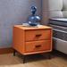 Modern PU Leather Nightstand with 2 Drawers