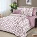 Wellco Twin Comforter Set - 2 Pieces All Season Bed Set Soft Polyester Diamond Circle Reversible Bedding Comforters- Purple