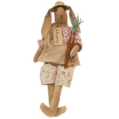 Audrey Bunny Doll w/Carrot - 17.00"H x 2.50"W x 7.00"L