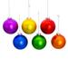 Kurt Adler 80MM Glass Matte Pride 6-Piece Ball Ornament Set