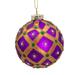 Kurt Adler 80MM Glass Purple Jewel 6-Piece Ball Ornament Set