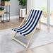 Wood sling chair Stripe folding chaise lounge chair