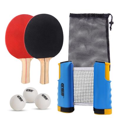 GSE™ Complete Portable Table Tennis Game Set with Retractable Ping Pong Net & Post, 2 Paddles & 3 Ping Pong Balls for Anywhere