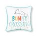 10" x 10" Bunny Crossing Embroidered Petite Size Accent Throw Pillow