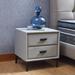 Modern PU Leather Nightstand with 2 Drawers