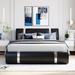 Upholstered Faux Leather Queen Platform Bed w/Hydraulic Storage System