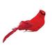 Mini Feather Cardinal Clip Ornament - 1.5" x 1.5" x 3.5"