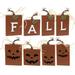 "Fall" Pumpkin Blocks w/Stems Set of 4 - 4"-5" x 0.75" x 7"-8"