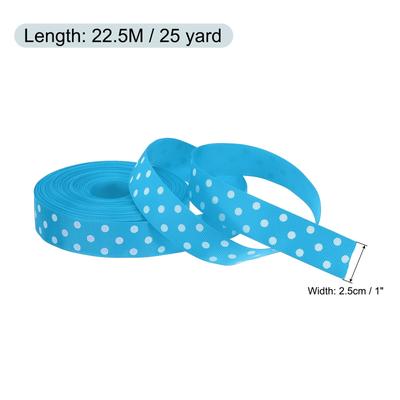 Grosgrain Ribbons 25 Yards 1 Inch w White Dots Ribbon Bow Decoration