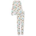 Hatley Mädchen Organic Cotton Long Sleeve Printed Pyjama Set Pyjamaset, Serene Forest, 4 Jahre