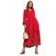 Joe Browns Damen Midaxi Boarder-Print und lockerer Passform Lässiges Kleid, rot, 34