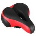Thicken Wide Comfortable Bike Seat MTB Mountain Road Sponge Saddle Cushion(Black and Red)