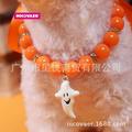 Halloween Beaded Pet Necklace with Ghost Pendant Pet Cat Dog Necklace Collar Jewelry