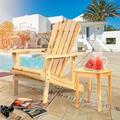 Cterwk Adirondack Chair Solid Wood Outdoor Patio Furniture for Backyard Garden Lawn Porch Brown