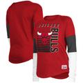 Women's New Era Red Chicago Bulls Colorblock Raglan Long Sleeve T-Shirt
