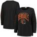 Women's '47 Black Cincinnati Bengals Plus Size Honey Cat SOA Long Sleeve T-Shirt