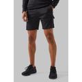 Mens Black Active Interlock Cargo Short, Black