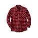 Men's Big & Tall Plaid Flannel Shirt by KingSize in Burgundy Windowpane (Size 2XL)