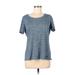 Nike Active T-Shirt: Blue Color Block Activewear - Women's Size Large