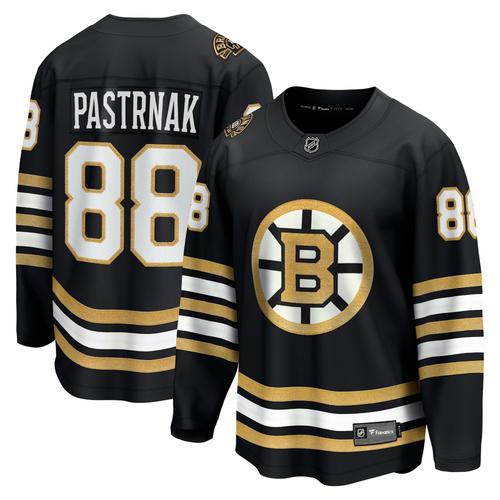 Boston Bruins Fanatics Branded 100th Anniversary Breakaway-Heimtrikot – Schwarz – David Pastrnak – Herren