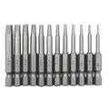 12pcs Torx Head Hollow Plum Screwdriver Bit Hex Handle Batch Head Electric Batch Head Screw Driver Set (Silver)