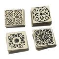 30PCS Retro Square Wood Slice Chinese Style Wooden Frame Patterns Hollow-out Scrapbook Photo Album Decor Manual DIY Wood Pieces