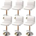 PWZYBXL Waterproof Bar Stool Covers, PU Leather Pub Chair Slipcover Set of 6 Washable Removable Swivel Stool Chair Covers for Pub Hotel-White-6 Pack