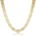 Gold Necklace Cage Chain with Stone Premium 18k Gold Plated Jewellery Luxury Finish and Detailing Gold Chain Wide Links and Clear Stones Gold Chain Necklace (16mm, 32 inches, 147 Grams)