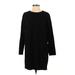 Trafaluc by Zara Casual Dress - Shift Crew Neck 3/4 sleeves: Black Print Dresses - Women's Size Small