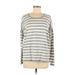 DKNY Pullover Sweater: Gray Print Tops - Women's Size Medium