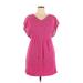 Bailey Blue Casual Dress - Mini V Neck Short sleeves: Pink Dresses - Women's Size X-Large