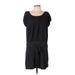 Ann Taylor LOFT Casual Dress - Mini Scoop Neck Short sleeves: Black Print Dresses - Women's Size Large