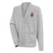 Men's Antigua Heather Gray Houston Rockets Victory Button-Up Cardigan