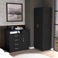 Bidrell 2 Piece Bedroom Set, London Armoire + Rioja 4 Drawer Dresser, Black - Depot E-Shop CBED20