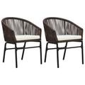 Bay Isle Home™ Patio Chairs Wicker Patio Dining Chair w/ Cushion PE Rattan Metal/Wicker/Rattan in Gray/White | 30.7 H x 22.8 W x 22.8 D in | Wayfair