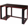 HHG - jamais utilisé] Bureau 834, bureau informatique table de bureau, 120x60x76cm noir-rouge