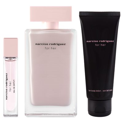 Narciso Rodriguez for Her EDP Geschenkset EDP 100 ml + EDP 10 ml + 50 ml Körperlotion