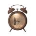 Transpac Artificial 7.25 in. Multicolor Christmas Light Up Metallic Finish Water Globe Alarm Clock Decor - Bronze/Clear