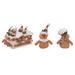 Transpac Polyester 11.02 in. Multicolor Christmas Plush Gingerbread Ornaments In Crate Set of 12