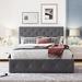 Full Size Platform Bed Upholstered Bed No Box Spring Needed, Gray