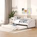 Beige Twin Size Upholstered Daybed with Light and USB Port