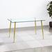 Modern Rectangular 4-6 Person Glass/Metal Dining Table for Kitchen Dining Living Room