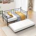 Twin Metal Daybed Frame with Trundle,Steel Slat Support,Space Saving Bed Sofa,Black