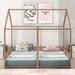 Twin Size House-Shaped Metal Platform Beds Floor Bed House Bed , Gold