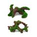 Aquarium Driftwood Log Decoration Resin Fish Tank Artificial Driftwood Flocking Moss Fish Tank Ornament Decoration Shrimp Hiding and Breeding Habitat Tropical Fish Plant Decor Varies 2 Pack