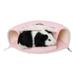 Winter Pet Hammock Animal Bed Hanging Sleeping Bed Warm Tunnel Hammock for Hamster Squirrel (Pink Size S)