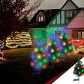 Weloille Christmas Solar Tree Lamp Decor Lawns LED Color Lamp Outdoor Landscapes Lamp for Garden Patio Yard Flowerbed Parties