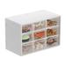 Desk Storage Organizer with 9 Drawers Stackable Craft Drawer Cabinet 3-Tier Small Desktop Storage Box Wall-mounted Transparent Storage Box for Bedrooms Living Rooms Offices
